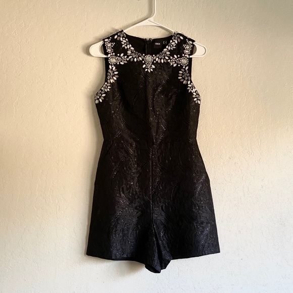 Black ASOS romper with rhinestone embellishments - Picture 1 of 4